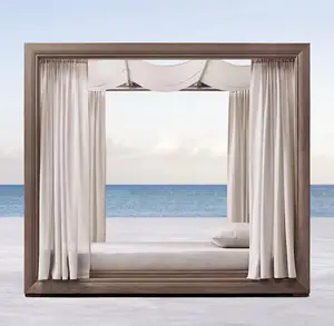 Hot Sale Beach Double Sunbed Pool Patio <strong>Outdoor</strong> Furniture <strong>Canopy</strong> <strong>Daybed</strong> <strong>with</strong> Cushion - Product Image 2