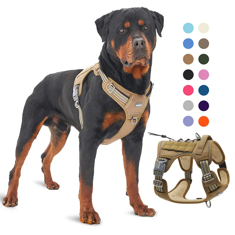 OEM Hersteller Tactical Dog Harness Weste Benutzer definiertes Logo Reflektieren des verstellbares Training No Pull Dog Harness für große Hunde