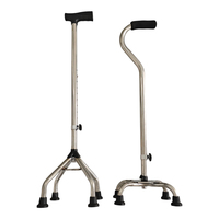 Canne de marche ultra-légère et portable pour personnes âgées, canne à quatre pieds en alliage d'aluminium, canne médicale, bâton de marche à quatre pieds