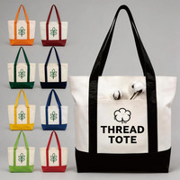 Sac fourre-tout en toile de haute qualité, durable, à la mode, avec poignée renforcée multicolores personnalisée