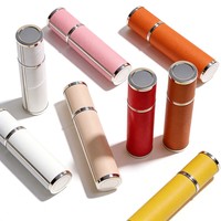 Atomiseur de parfum de luxe enveloppé de cuir 5ml 10ml, flacon de voyage miniature rechargeable à torsion, flacons cosmétiques vides sérigraphiés