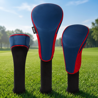 Ensemble de 3 housses de tête de club de golf en cuir PU # 1 # 3 # Protecteur de tête de club de golf pour driver et fairway wood, accessoires de golf