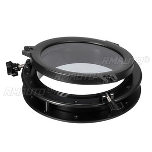 Hublot rond en plastique noir de 26 cm (10 pouces) pour bateau, camping-car, ouverture de hublot de bateau, fenêtre de hublot de yacht - Product Image 4