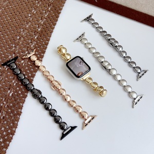 Pulsera de cadena de cuentas de moda correas de reloj para <span class=keywords><strong>Apple</strong></span> Watch Bands 46mm 44mm 49mm 45mm para <span class=keywords><strong>Iwatch</strong></span> Series 10 9 SE 7 8 Ultra 2 - Product Image 1
