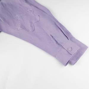 Camicie da <span class=keywords><strong>Donna</strong></span> di Alta Qualità con Maniche Lunghe, Vestibilità Ampia e Patchwork Viola - Product Image 5