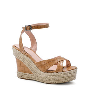 Sandales d'été à talons compensés pour <span class=keywords><strong>femme</strong></span>, Espadrilles en Crocodile bon marché, avec lanière bride à la cheville, vente en gros, 2021 - Product Image 4