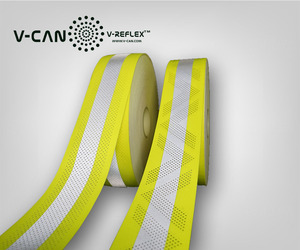 Ruban réfléchissant fluorescent <span class=keywords><strong>jaune</strong></span> argenté personnalisé, haute visibilité, respirant, perforé, ignifuge, pour vêtements de travail de sécurité FR - Product Image 3