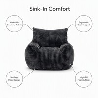 Fauteuil Poire Minimaliste en Velours VERNSSY, Chaise Longue Confortable à Compression, Couleur Personnalisable, Douceur et Confort, Garantie 2 Ans