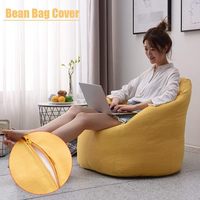 Housse de pouf en forme de citrouille pour usage intérieur, housse de fauteuil paresseux avec poignée supérieure pour adultes et enfants