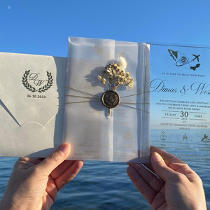 Tarjetas de Invitación de Boda, Graduación y Cumpleaños de Acrílico Ecológicas Hechas a Mano de Lujo, Diseño Moderno Pop-up con Acabado Mate para DIY - Product Image 2