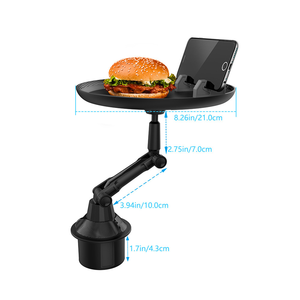 2022 Hochwertige verstellbare drehbare Auto Esstisch Tablett Food Cup Holder Telefon halterung Mobile/ Tablet/Handy Box enthalten - Product Image 4