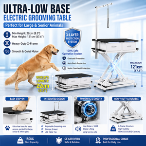 Table de toilettage pour animaux de compagnie EUR PET, grande, portable, électrique, pliable, avec tiroirs et armoire - Product Image 5