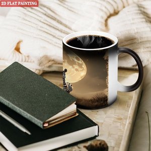 Taza de Cerámica de Boca Redonda Lisa de 11 oz, Taza Mágica que Cambia de Color con el Calor - Product Image 3