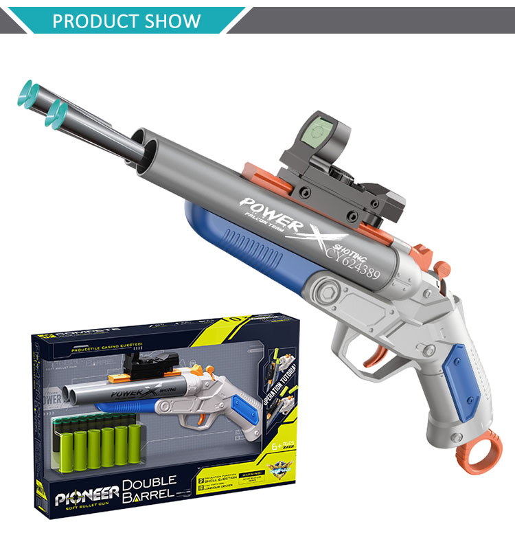 2024 New Double Barreled Toy Gun - Sponge Pellet EVA Soft Bullet