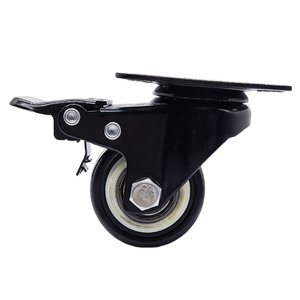 1.5"/2" Black Furniture <strong>Casters</strong> Brake <strong>Ball</strong> Bearing PVC/PP/PU Swivel Wheels Light Duty Universal Rollers for Cabinets Cupboards - Product Image 4