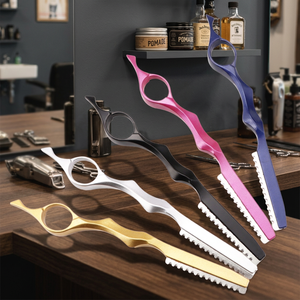 Juego de Tijeras de Peluquería Profesionales Obexa Premium 6, Negras, Mango Mediano, Acero al Carbono 4Cr13, Afiladas, para Diestros - Product Image 2