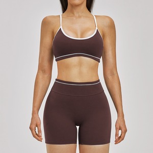 <span class=keywords><strong>Ensemble</strong></span> de yoga pour femmes effet seconde peau, color block, séchage rapide, pour fitness, course et entraînement en extérieur - Product Image 5