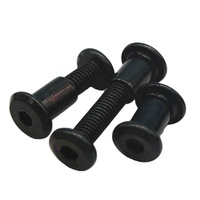 Vis de fixation Chicago mâle et femelle à tête hexagonale PZ en acier au carbone oxydé noir, classes M4 M10, grades 4.8, 8.8, 10.9, 12.9