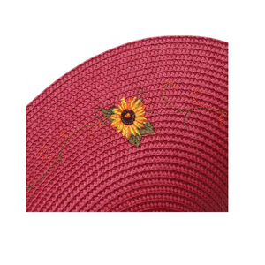 Christmas Sunflower Classic Eco-Friendly PP <b>Plastic</b> Round Woven 4-Piece Placemat Set for <b>Table</b> Decor EM45 Round Placemat EM45 - Product Image 5