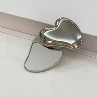 Lanson New Heart Shape Irregular Design Metal Foldable Mirror Portable Double-sided Small Mirror Promotion Gift for Modern