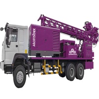 Foreuse hydraulique pour puits d'eau avec compresseur, machine de forage de puits d'eau multifonctionnelle montée sur camion
