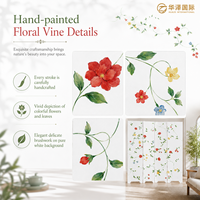 Cloison de style oriental moderne avec motif floral et vigne blanc MF-P3203W pour la maison