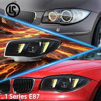 Conjunto de Faros Delanteros LED LS para BMW Serie 1 E87 E88 2004-2011, Luces Láser de Doble Color Amarillo y Blanco DRL, Conexión Plug and Play