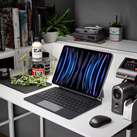 Clavier USB sans fil magique pour iPad Pro 11/Air 4/5/10.9/12.9, rétroéclairé 7 couleurs, ultra-plat, inclinaison réglable, anti-ghosting sur toutes les touches