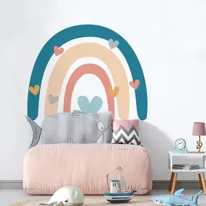 Colorful Rainbow Wall Decal for Girls Bedroom Decor Kids Nursery Room Custom Business Vinyl Wall Stickers