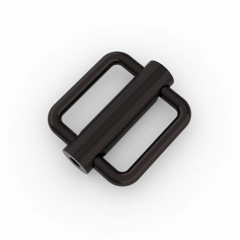 Carosung Black Oxide Coating Rectangle Stainless Steel Nylon Webbing Strap Sliding Buckles Knurled Center Bar Slide Buckle 25mm