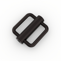 Carosung – sangle en Nylon avec revêtement en oxyde noir, Rectangle en acier inoxydable, boucles coulissantes, barre centrale moletée, boucle coulissante 25mm