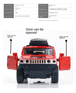 Đồ chơi LASIVE 1:36 Mô hình xe hơi đúc kim loại bốn cửa, đồ chơi địa hình tinh xảo dành cho trẻ em - Product Image 6