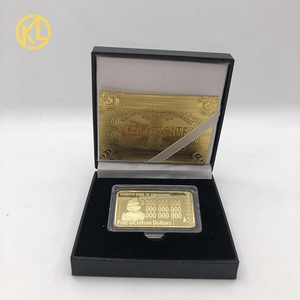 270 pièces de lingots de fer métalliques, couleur <span class=keywords><strong>or</strong></span> du Zimbabwe, plaqués, pièces carrées avec certificats dans une belle boîte - Product Image 6