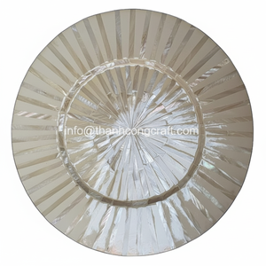 Placas de cargador de madera de nácar con incrustaciones de nácar para vajilla, decoración de mesa de cocina BOHO, mantel individual al por mayor - Product Image 1