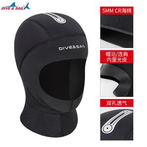 Bonnet de plongée en néoprène CR extensible de 5 mm pour l'hiver, couvrant tout le visage, chaud, pour les sports nautiques, la natation, la plongée - Product Image 5