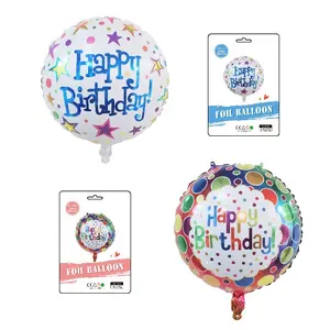 BONA cheap custom logo printed kids toys happy birthday party decoration 18 inch round shaped balloons