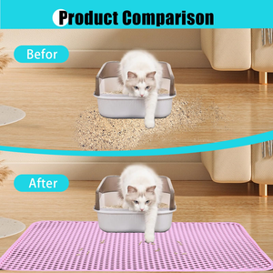 Waterproof <b>EVA</b> Fabric Splash Proof House Clean Cat Litter Catching Mat Prevents Messy Floors Cat Litter Mat - Product Image 6