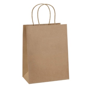 In Stock <b>Biodegradable</b> Reusable Take Away <b>Packaging</b> Bag with Twisted Handle Custom Die Cut Handle Shopping Kraft Paper Bag - Product Image 3
