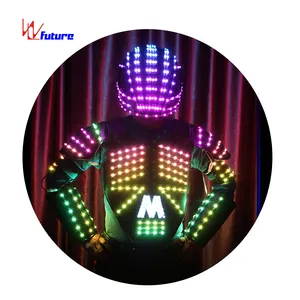 Gilet de guerrier avec veste lumineuse, guerrier de l'espace, Costume Laser illuminant la scène, Costume Robot à Led coloré