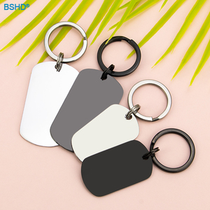 Pendentif d'étiquette de texte ovale personnalisé professionnel porte-clés en métal étiquettes de nom de chien vierges en acier inoxydable porte-clés de <span class=keywords><strong>Code</strong></span> Qr pour la gravure - Product Image 2