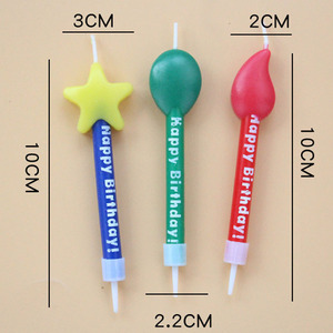 Birthday Candles Star Shape Paraffin Material Happy Birthday Printed For Cake Decorations - Product Image 3