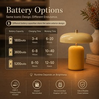 Lampe de table à dôme sans fil rechargeable pour restaurant, hôtel, café, lumière LED en métal à 3 températures de couleur, dimmable, couleur personnalisée