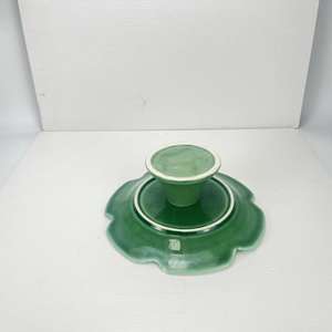 Venta directa de fábrica, elegantes platos de cerámica <span class=keywords><strong>en</strong></span> forma de hoja verde para servir ensaladas, frutas, aperitivos, platos creativos - Product Image 4