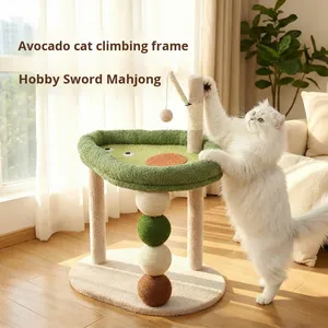 Wholesale Cute Avocado <strong>cat</strong> <strong>Tree</strong> with Integrated <strong>cat</strong> House Sisal Ball Interactive <strong>cat</strong> <strong>Toy</strong> Factory <strong>Direct</strong> Accept OEM - Product Image 1