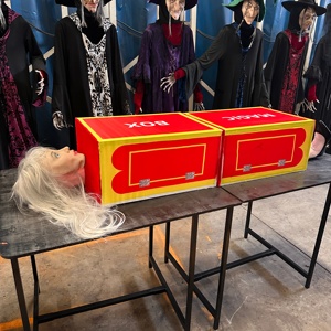 Boîte Magique de Simulation Effrayante, Fausses Têtes Humaines en Métal, Décorations Étanches pour Maison Hantée, Farce Horreur, Parc à Thème - Product Image 1