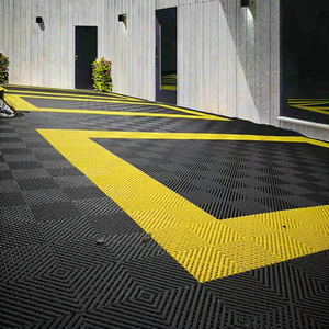 Dalles de sol emboîtables en plastique antidérapantes <span class=keywords><strong>pour</strong></span> <span class=keywords><strong>garage</strong></span>, atelier, station de lavage de voitures, revêtement de sol étanche à motifs - Product Image 2