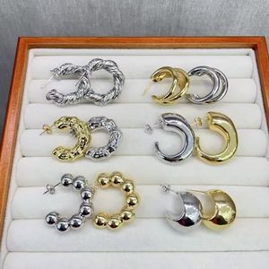 Boucles d'oreilles géométriques asymétriques irrégulières épaisses et uniques en or et boucles d'oreilles à clous en forme de goutte d'<span class=keywords><strong>eau</strong></span> en laiton - Product Image 4