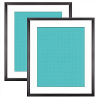 Cadre photo mural en bois massif 20x24, lot de 2, noir, finition mate légère, pour photos de famille, haute définition, avec plexiglas