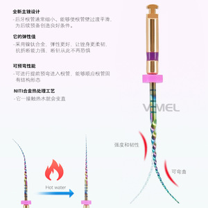 Vimel Dental Nickel Titanium Root Canal Files 21Mm 25Mm Rainbow Heat Activated <b>Reamers</b> For Oral Cleaning And Root Canal - Product Image 4