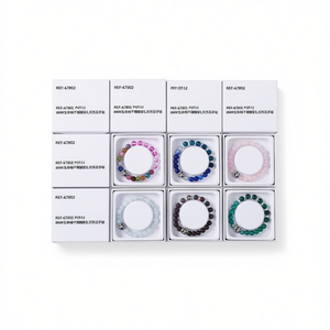 Pulsera de Acero Inoxidable con Árbol de la Vida de 8mm y Piedras Naturales Perforadas, Joyería de Moda con Cuentas - Product Image 1